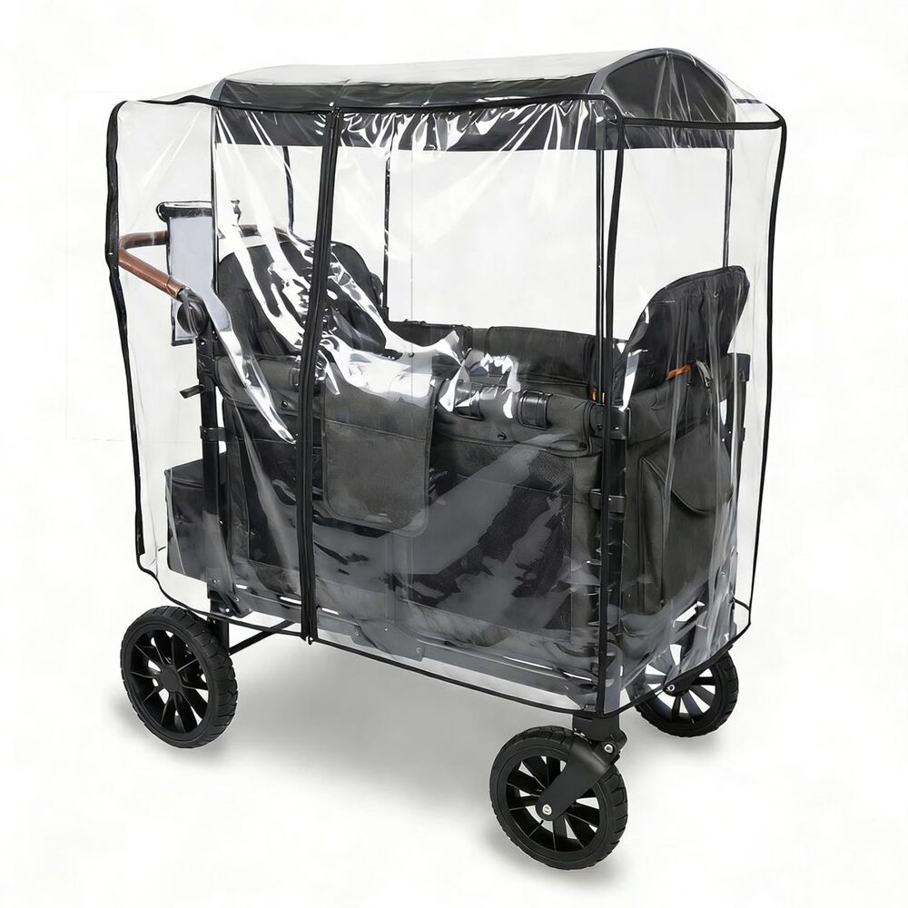 Rain Cover for WonderFold W4 Original Luxe Elite Stroller Wagon Clear